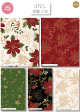 classic poinsettia metallic christmas cotton fabric